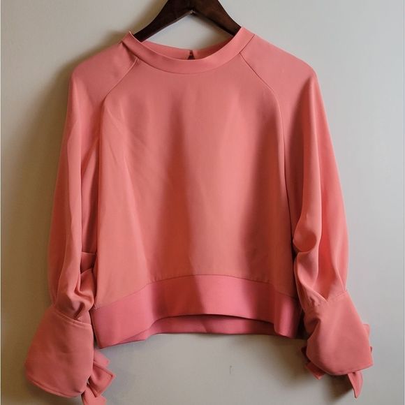 ADEAM Bow Sleeve Crepe Crewneck Top Size M - Picture 6 of 7
